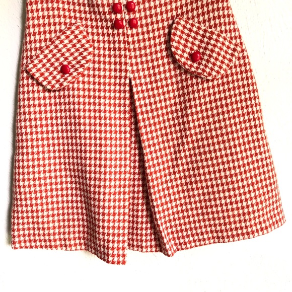 Vintage > 60’s Hippie Red and White Check Gingham Mini Skirt > 2 - Picture 2 of 9